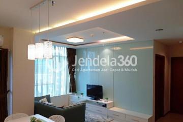 Living Room High Floor 2BR Apartment with city View at Thamrin Residence Apartment