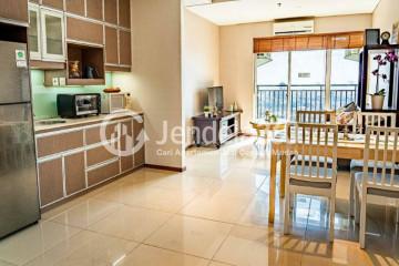 Living Room High Floor 3BR Apartment with City View at Thamrin Residence Apartment