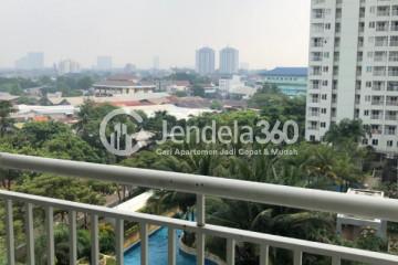 Balcony Low Floor 2BR Apartment with Swimming Pool View at Metro Park Residence