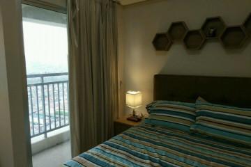 Bedroom Well Furnished 1BR Apartment Middle Floor with City View at Cosmo Terrace - Jakarta Residence Thamrin City