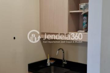 Kitchen Relaxed Studio Apartment Middle Floor with city View at The Mansion Kemayoran Bougenville