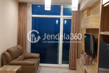 Living Room 1BR Apartment with City View at Tree Park City