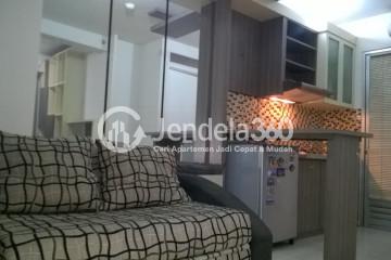 Living Room 1BR Apartment with City View at Kalibata City Apartment