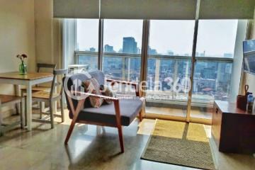 Living Room High Floor 2BR Apartment with City View at Menteng Park