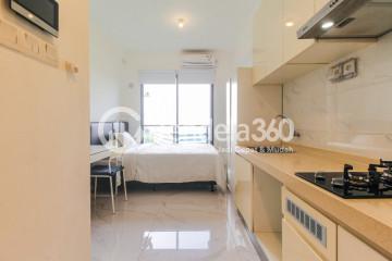 Kitchen Elegant Studio Apartment with City View at Sky House BSD Apartment