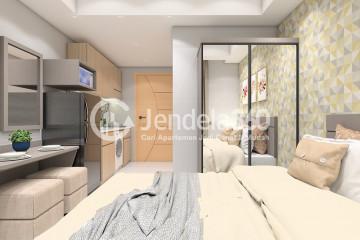 Bedroom High Floor Studio Apartment with City View at Sedayu City Apartment