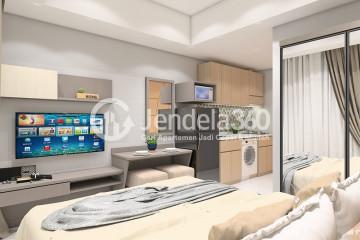 Bedroom High Floor Studio Apartment with City View at Sedayu City Apartment