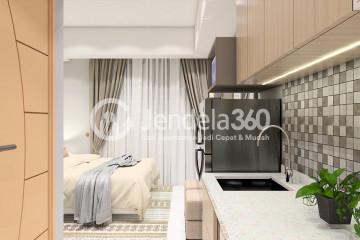 Kitchen High Floor Studio Apartment with City View at Sedayu City Apartment