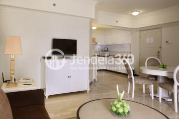 Living Room Low Floor 2BR Apartment with City View at Aryaduta Suites Semanggi