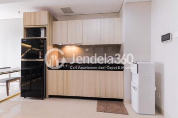 Kitchen Restful 1BR Apartment with Exotic Sky Pool at Southgate Residence