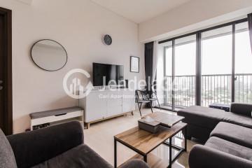 Living Room Peaceful 1BR Apartment with City View, Close to TB Simatupang at Southgate Residence