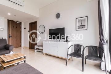 Living Room Peaceful 1BR Apartment with City View, Close to TB Simatupang at Southgate Residence