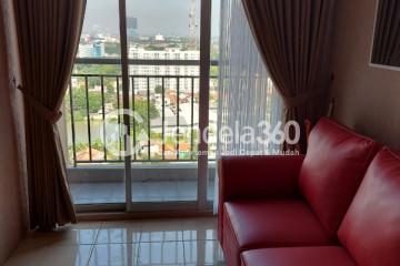 Living Room Well Furnished 2BR Apartment Middle Floor with City View at Serpong Green View Apartment