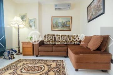 Living Room Simply Look 1BR Apartment Middle Floor with City View at Semanggi Apartment