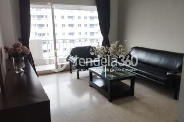 Living Room High Floor 3BR Apartment with City View at Poins Square Apartment