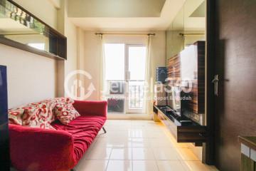 Living Room Cozy 2BR Apartment Middle Floor with City View at Puri Park View Apartment