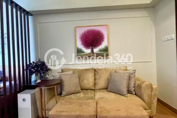 Living Room Low Floor Studio Apartment with swimming pool View at The Accent Bintaro