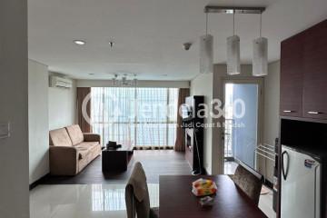 Living Room Restful 1BR Apartment Low Floor with City View at El Royale Bandung Apartment