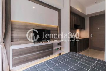 Bedroom Modern Studio Apartment High Floor with pool View at Taman Anggrek Residence