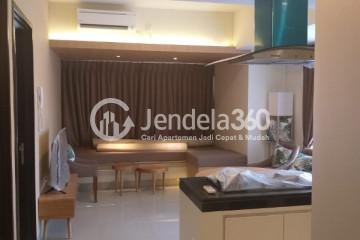 Living Room Low Floor 1BR Apartment with City View at Orange County Lippo Cikarang