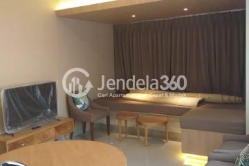 Living Room Low Floor 1BR Apartment with City View at Orange County Lippo Cikarang