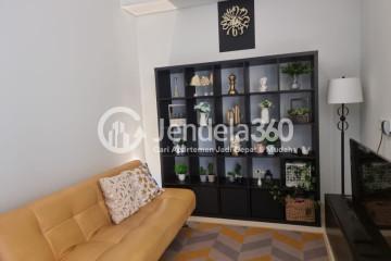 Living Room High Floor 1BR Apartment with City View at Southgate Residence