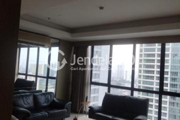 Living Room High Floor 2BR Apartment with City View at Setiabudi Residence