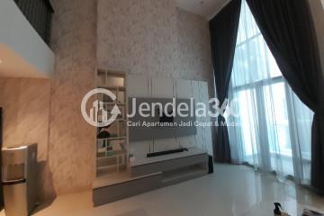 Living Room Low Floor 1BR Apartment with City View at Brooklyn Alam Sutera Apartment