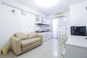 Living Room High Floor 2BR Apartment with City View at Bassura City Apartment