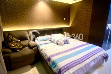 Bedroom Restful Studio Apartment Middle Floor with City View at Bogor Icon Apartment