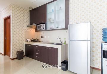 Kitchen High Floor 2BR Apartment with Pool&City View at Thamrin Residence Apartment