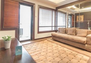 Living Room 3BR Apartment with City View at Sudirman Park Apartment