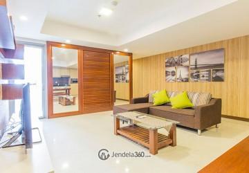 Living Room High Floor 2BR Apartment with City View (Selatan) View at The Mansion Kemayoran Jasmine
