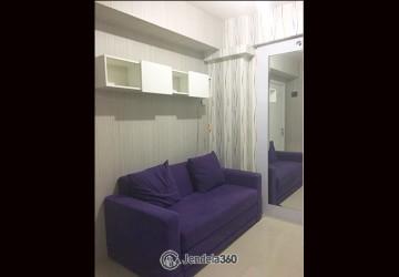 Living Room Stylish 1BR Apartment Low Floor with pool view View at Green Pramuka City Apartment