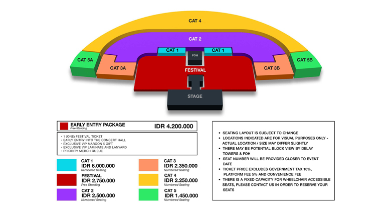 harga dan seat plan maroon 5 asia 2025