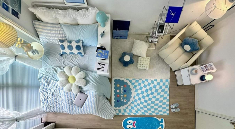 inspirasi cat kamar warna biru