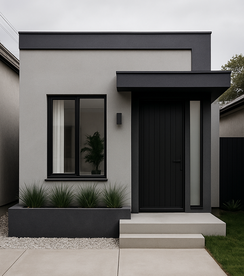 Desain Rumah Minimalis Kontemporer Monokrom 