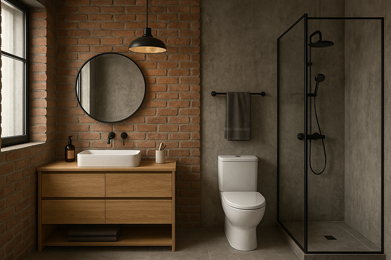 Desain Kamar Mandi Industrial