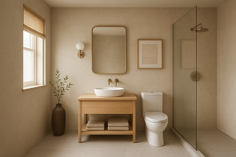 Desain Kamar Mandi Japandi