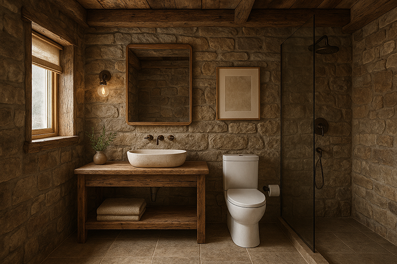 Desain Kamar Mandi Rustic