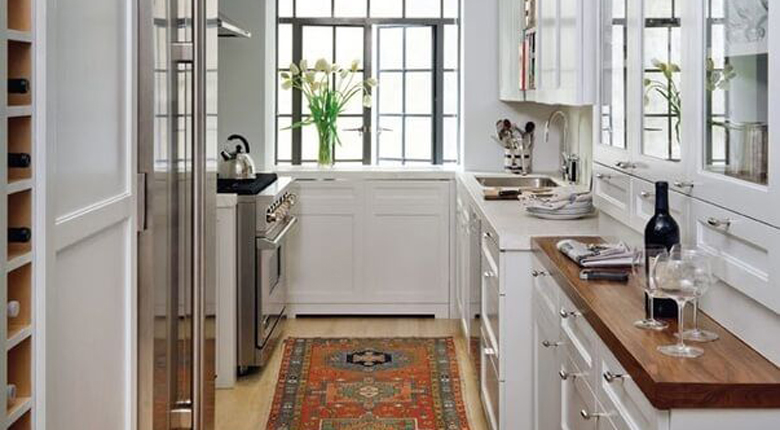 desain dapur sempit memanjang