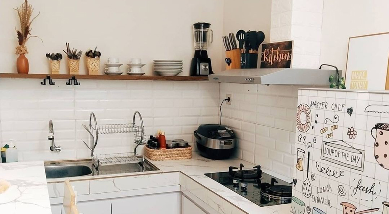 desain dapur sempit memanjang