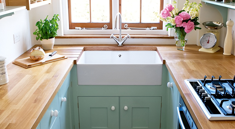 desain dapur sempit memanjang